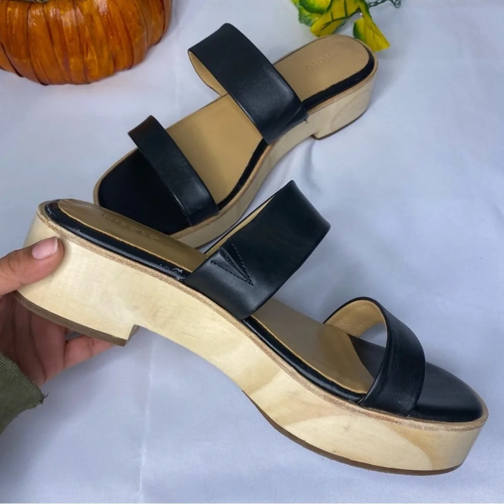 Nisolo All-Day Ellie Black Leather Clog Sandal Size 9